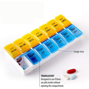 Weekly PiLL Organizer – 14 Compartments – 2 Times a Day   HT-W14B