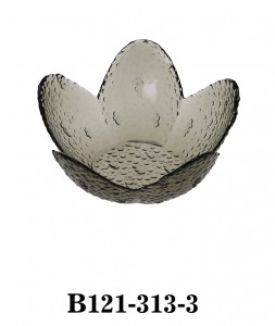 Handmade Modern Flower Shaped Glass Bowl and Dish B121-313 in Smoky colour several sizes available