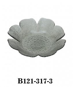 Handmade Modern Flower Shaped Glass Bowl and Plate B121-317 in Smoky colour several sizes available