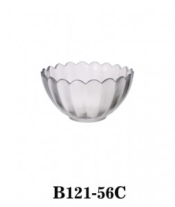 Petaloid Glass Bowl B121-56 in Smoky colour or  Tea colour / Turquoise colour with gold rim or Clear colour
