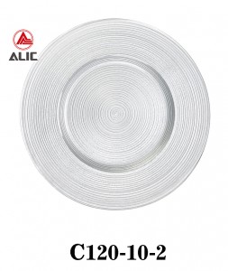 luxury wholesale designer Reff Glass charger plates wedding decoration dinner plate charge C120-10