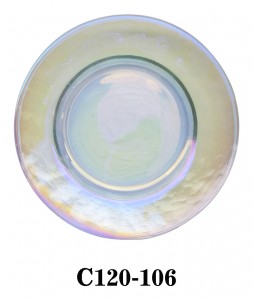 Handmade Glass Charger Plate iridescent color for Table Party or Rental  C120-106
