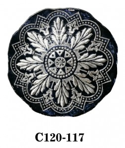 Hand Made Glass Charger Plate in black and silver color for Table Party or Rental C120-117