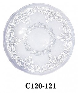 Handmade Clear Glass Charger Plate with Arabian style decoration for Table Party or Rental C120-121