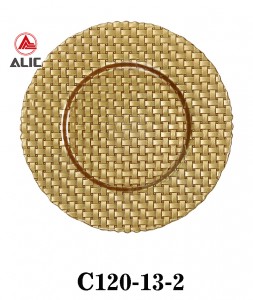 Hot selling High Quality Silver Gold Decoration Glass Charger Plate for Dinnerware C120-13