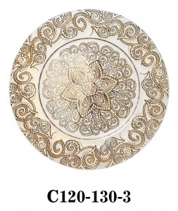 High Quality Vintage Glass Charger Plate in black/gold/clear colours for Table Party or Rental C120-130