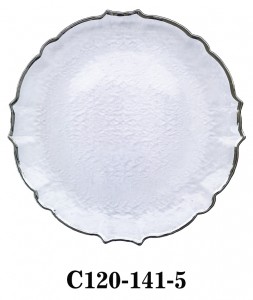 Luxury Hammered Clear Glass Charger Plate with rosegold rim for Table Party or Rental C120-141