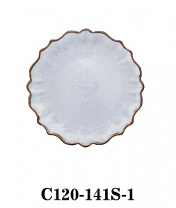 Luxury Hammered Clear Glass Charger Plate with rosegold rim for Table Party or Rental C120-141