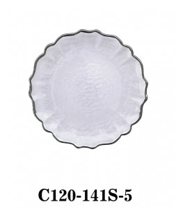 Luxury Hammered Clear Glass Charger Plate with rosegold rim for Table Party or Rental C120-141