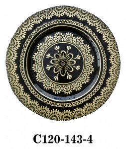 Luxury Handmade Lace design Glass Charger Plate for Table Party or Rental C120-143