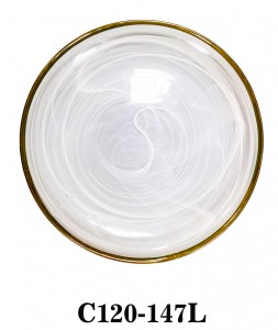 Western Style Marblesque Swirl Glass Charger Plate for Table Party or Rental C120-147