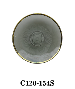 Vintage Handmade Smoky grey color Glass Plate with golden rim for Wedding Party or Rental C120-154