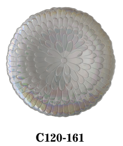 High Quality Flower Shape Glass Charger Plate in iridescent color for Table Party or Rental C120-161