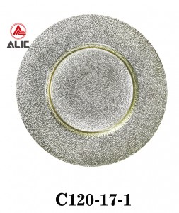 Silver Colours’ Charge Plate fancy design for wedding party dinning tableware glass plates for rental C120-17