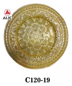 European-style snow glass plate electroplating gold wedding charger plates flower dinner plates  C120-19