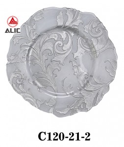 Glass Plate Charge Custom high quality high-end glass fruit dish wavy glass fruit plate for home restaurant C120-21
