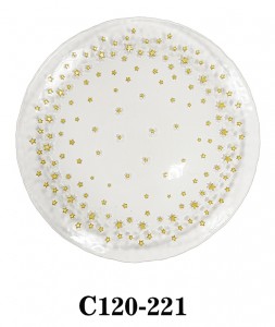 Handmade Clear Glass Charger Plate with Gold Star decoration for Table Party or Rental C120-221