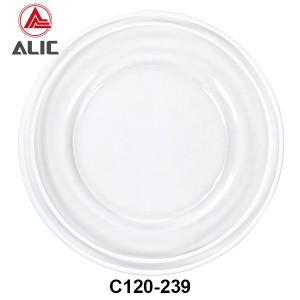 Handmade Glass Charger Plate with White Rim # C120-239