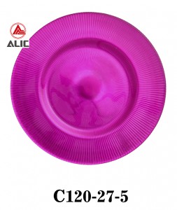 Hot Sale High Quality Handmade Glass Charger Plate for party/rental radial style with gold silver or multicolor C120-27