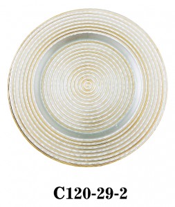 High Quality Handmade Glass Charger Plate Vintage straw braid style multicolor C120-29