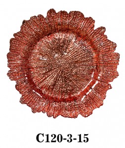 Glass Reef style wedding charger plates wholesale All color spray color C120-3