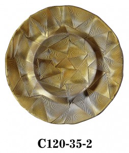 Handmade Glass Charger Plate for party/rent gold silver color C120-35