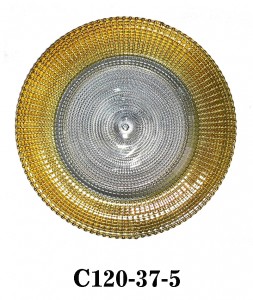 High Quality Handmade Glass Charger Plate for party/rent radio lattice with gold silver pink and multicolor C120-37