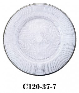 High Quality Handmade Glass Charger Plate for party/rent radio lattice with gold silver pink and multicolor C120-37