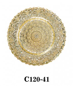 High Quality Luxuary Glass Charger Plate for Party/Rental gold color C120-41