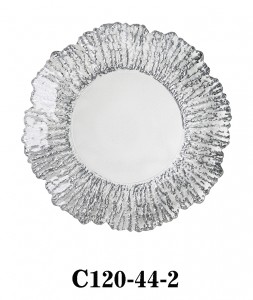 High Quality Handmade Glass Charger Plate for Wedding Party or Rental gold silver colored  C120-44