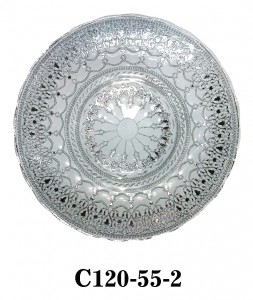 VintageHandmade Glass Charger Plate for Gift or Party gold and silver colored C120-55