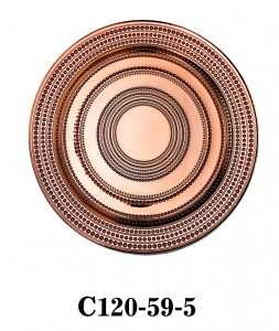 Western Style Handmade Glass Charger Plate for Gift or Party or Rental in metalic gold silver rosegold green and black color C120-59