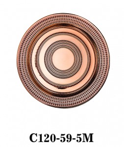 Western Style Handmade Glass Charger Plate for Gift or Party or Rental in metalic gold silver rosegold green and black color C120-59