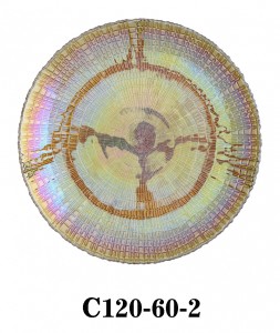 Handmade Glass Charger Plate for Gift or Party or Rental in pearlscent copper  and caramel color C120-60