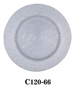Handmade Luxury Glass Charger Plate for Party or Rental in silver color C120-66