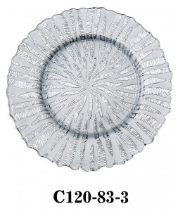 Handmade Glass Charger Plate in gold/black/silver/blue/white color for Table Party or Rental C120-83