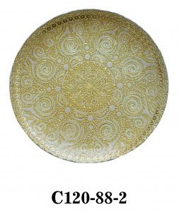 Handmade Luxury Mid-East Style Glass Charger Plate in gold/purple gold/white gold red black colors for Table Party or Rental C120-88