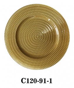 New Fashioned Glass Charger Plate in gold/red/silver/copper colors for Table Party or Rental C120-91