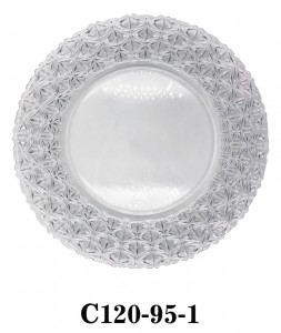 Handmade Fancy Glass Charger Plate in clear color or colored border for Table Party or Rental C120-95