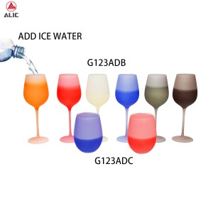 Customized Magic Color Changing Wine Glass Bordeaux and stemless wine G123ADB+G123ADC