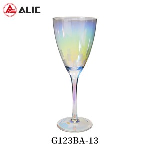 Lead Free Hand Blown Goblet iridescent color 230ml G123BA-13