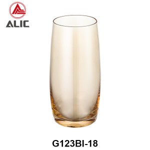 Handmade Hotsale Tumbler Glass in amber color G123BI-18