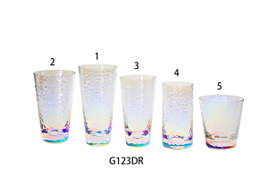 HAMMERED TUMBLER GLASS in iridescent color G123DR