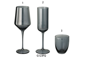 Handmade Lowball Glass Tumbler in smoke color G123FQ-3