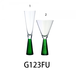Handmade Fancy Wine Glass Cocktail Martini Goblet with green color stem G123FU-2