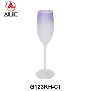 Lead Free High Quantity Painted Matt Very Peri Color Champagne Flute Glass G123KH-C1 200ml