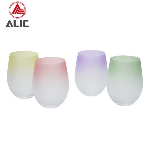 Lead Free High Quantity Painted in Matt Very Peri Color Stemless Wine Glass Goblet G123KH-C3 480ml