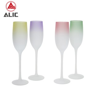 Lead Free High Quantity Painted Matt Mustard Color Champagne Flute Glass G123KH-D1 200ml