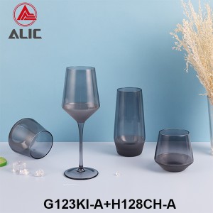 Lead Free High Quantity Hand Painted Smoky Color DOF Glass Tumbler  G123KI-A6 350ml