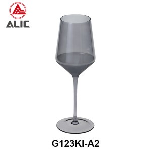 Lead Free High Quantity Hand Painted Smoky Color Red Wine Glass Goblet  G123KI-A2 450ml